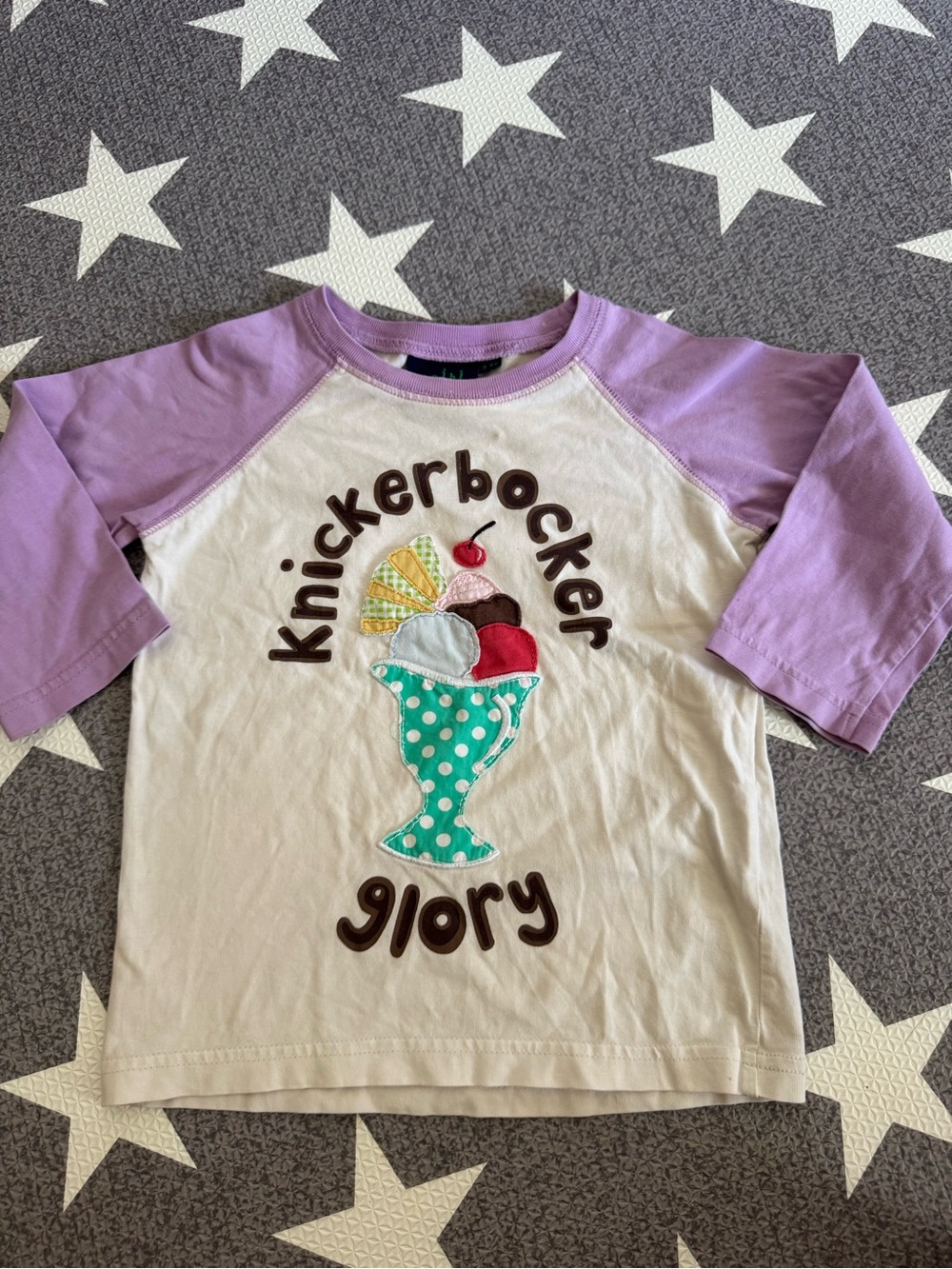 3-5 Mini Boden Knickerbocker Glory Girls' Ice Cream Raglan Tee